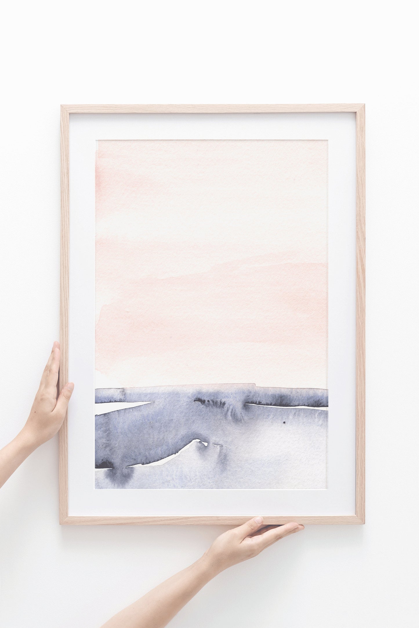 Pink and Blue Abstract Landscape