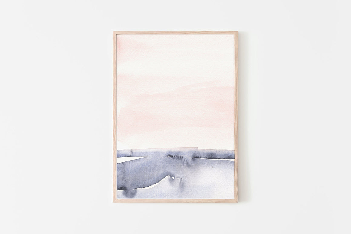 Pink and Blue Abstract Landscape