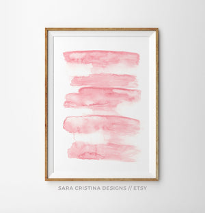 Set of 3 Abstract Pink Scandinavian Prints
